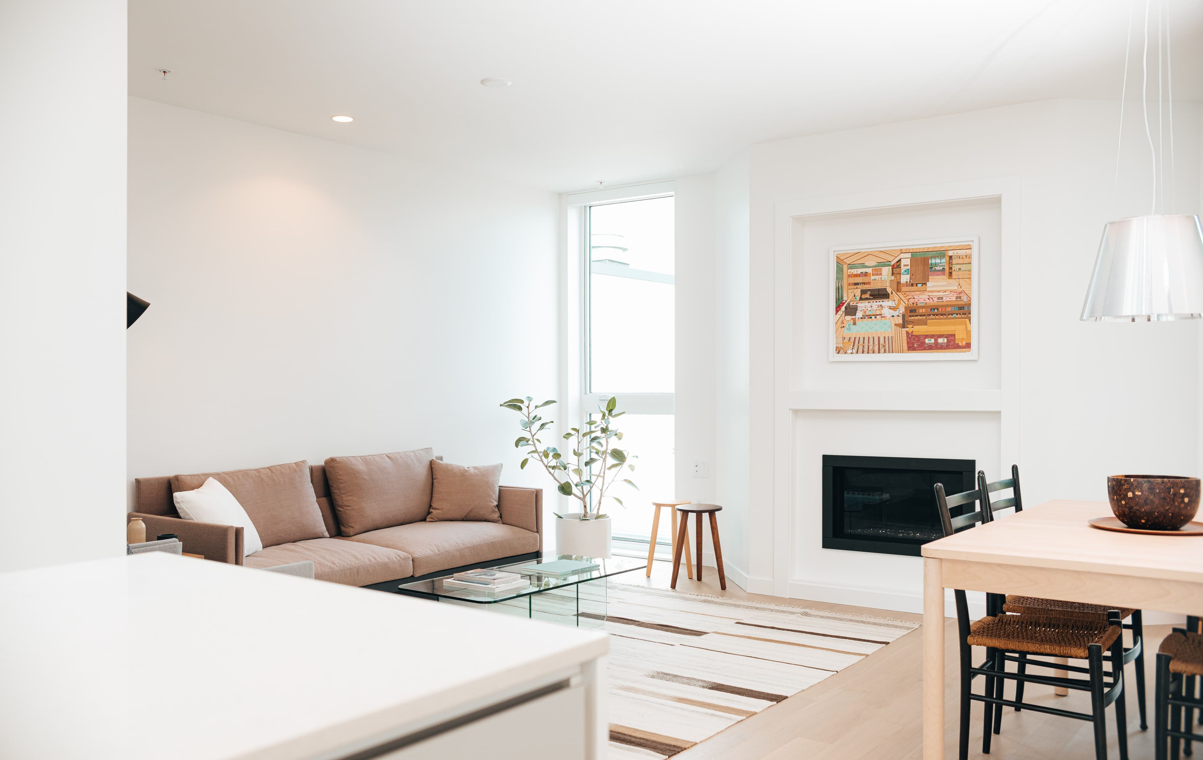 interior detail of living room in Aryze townhome development