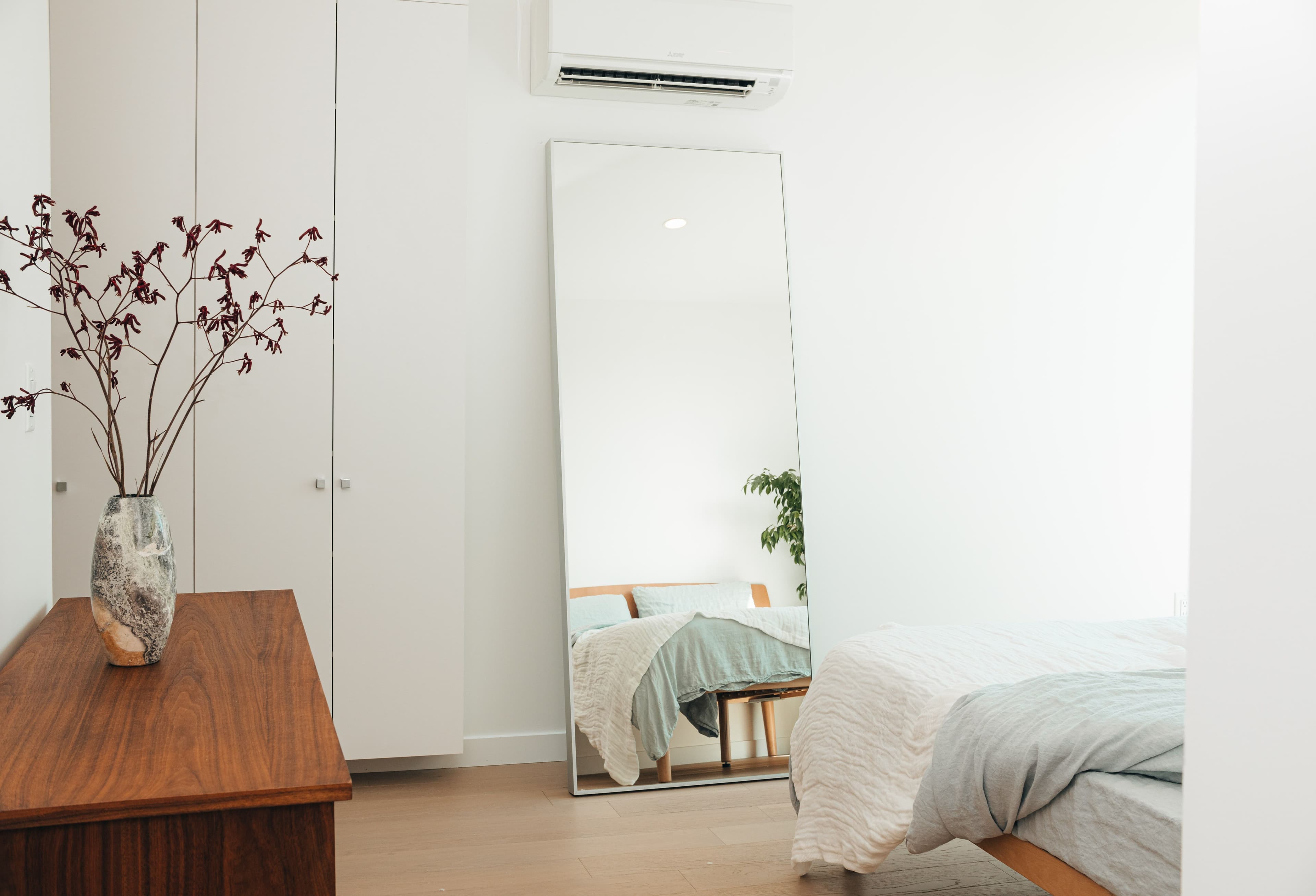 interior detail of bedroom in Aryze townhome development